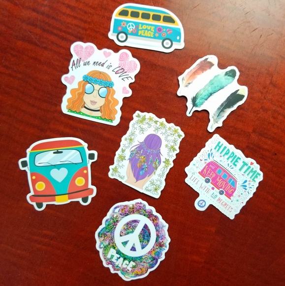 *Brand New!* 7 piece hippie sticker pack - Picture 8 of 8